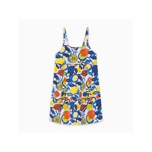 Girls' Fruit-Print Spaghetti-Strap Casual Dress - Blue & Yellow